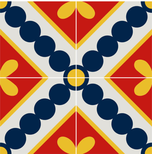 Mosaico Empastado Rombo Círculos