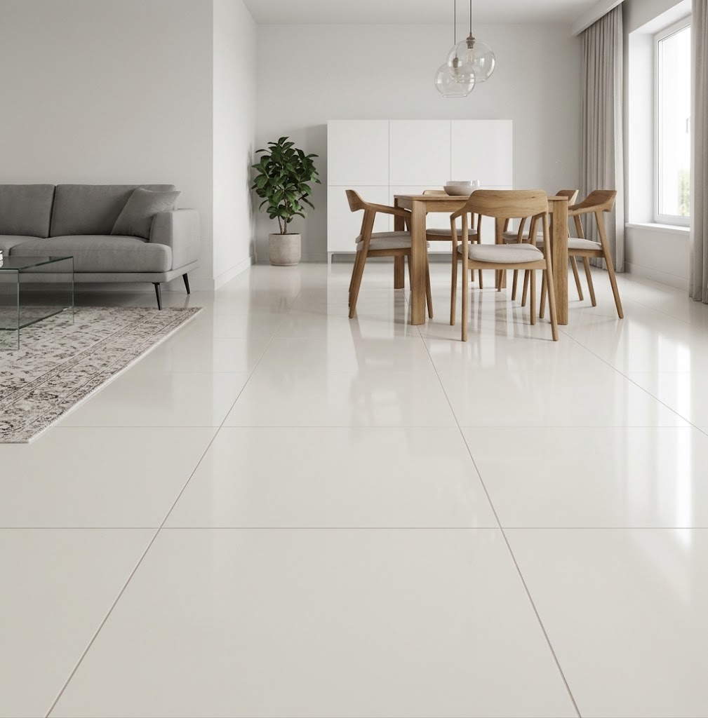 Porcelanato Técnico Doble Carga Unicolor Pulido Brillante Blanco Nanométrico 60x60 (x m²) - Imagen 3
