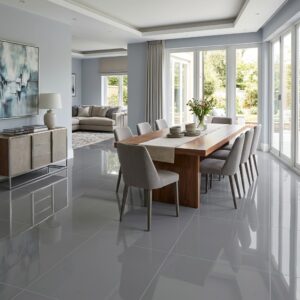 Porcelanato Técnico Doble Carga Unicolor Pulido Brillante Gris Nanométrico 60x60 (x m²)