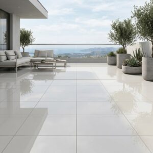 Porcelanato Técnico Doble Carga Unicolor Pulido Brillante Blanco Nanométrico 60x60 (x m²)