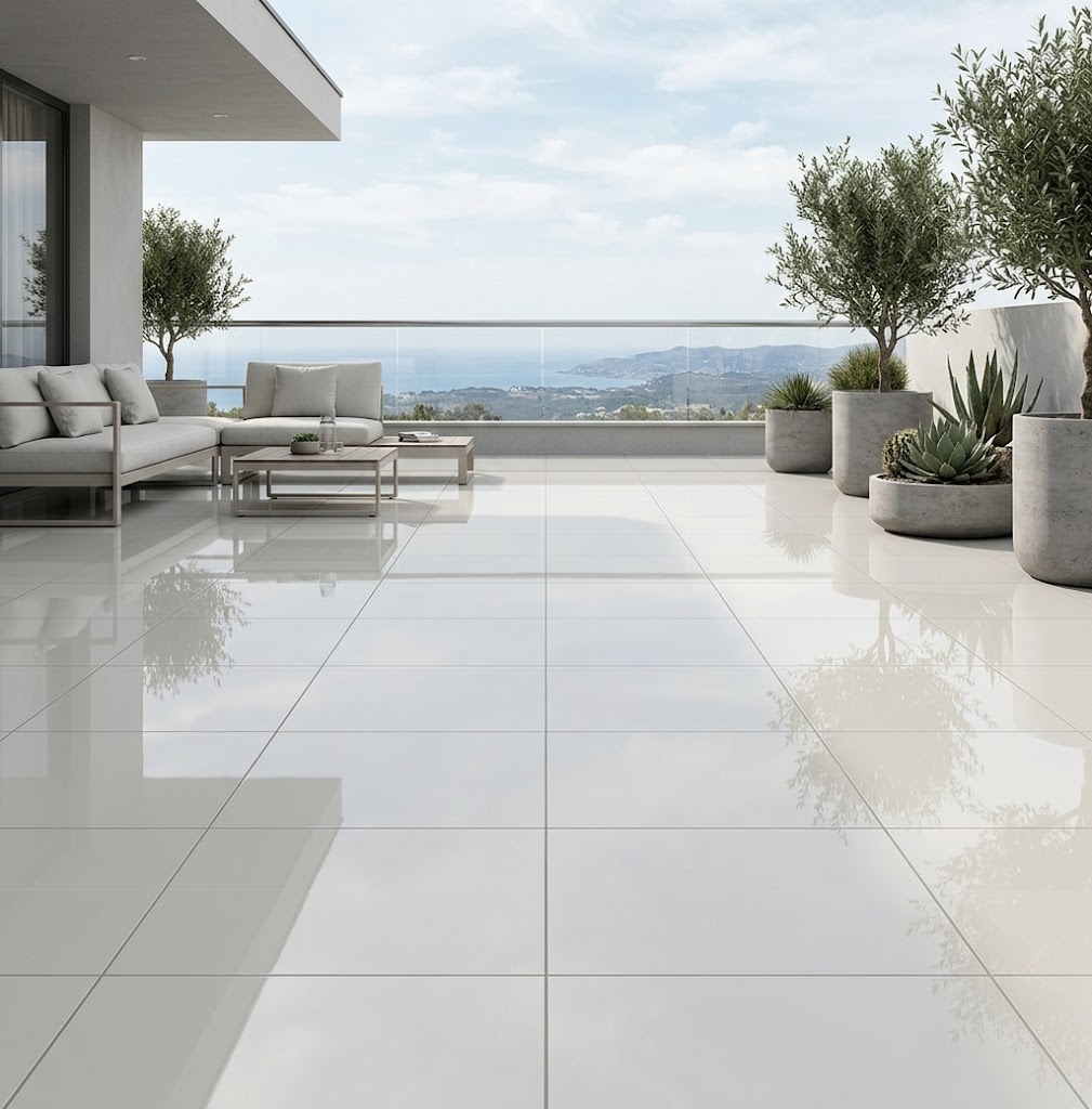 Porcelanato Técnico Doble Carga Unicolor Pulido Brillante Blanco Nanométrico 60x60 (x m²)