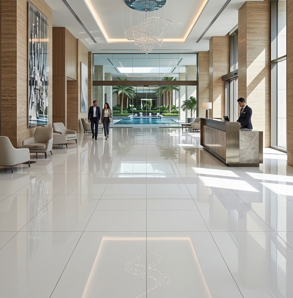 Porcelanato Técnico Doble Carga Unicolor Pulido Brillante Blanco Nanométrico 60x60 (x m²) - Imagen 2
