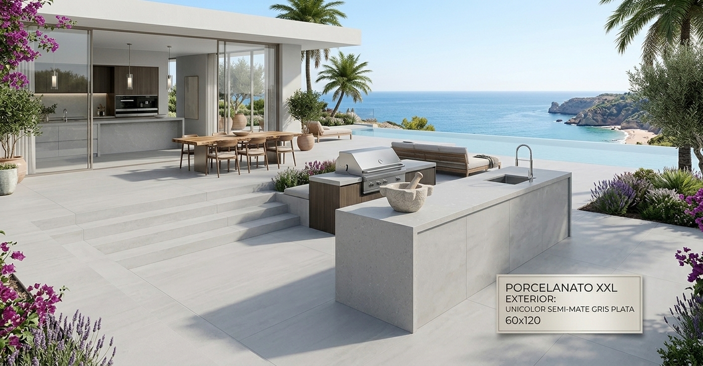 Porcelanato XXL Unicolor SemiMate GrisPlata 60x120 (x m²) - Imagen 2