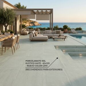 Porcelanato XXL Rústico Mate Cemento Hueso 60x120 (x m²)